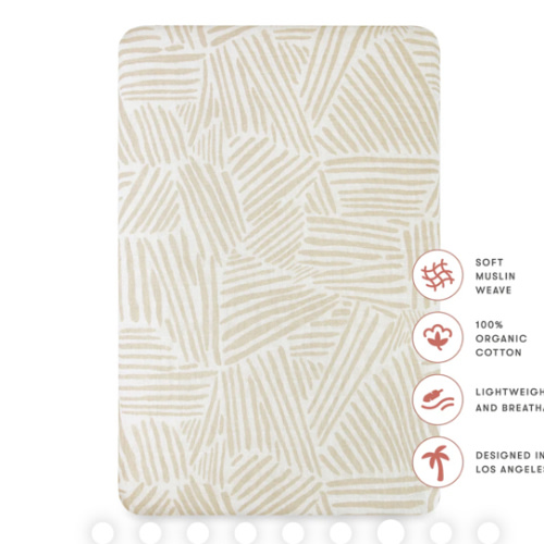 Babyletto All-Stages Bassinet Sheet in GOTS Certified Organic Muslin Cotton