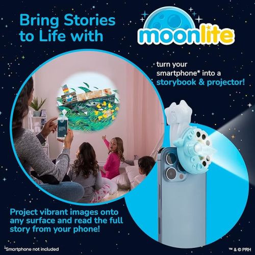 Moonlite Storytime Mini Projector with 4 Eric Carle Stories, A Magical Way to Read Together, Digital Storybooks, Fun Sound Effects, Early Sensory Learning, Gifts for Kids Ages 1 and Up - 4 Pack