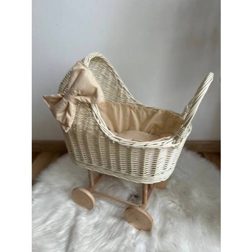 Wicker Baby Carriage, Doll Stroller, Doll Pram, Wicker Doll Stroller, Wicker Doll Pram, Wicker Willow Doll Stroller, Flower Basket