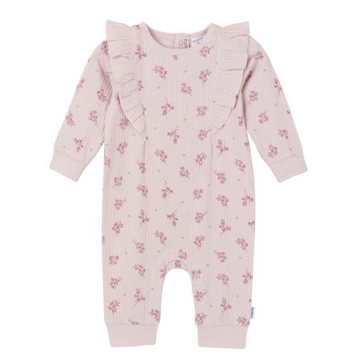 Gerber Baby Girl Long Sleeve Romper with Ruffles, Sizes Newborn - 24 Months