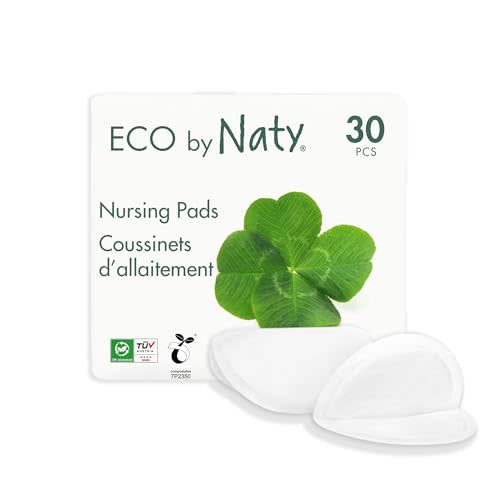 ECO by Naty Nursing Pads – Nipple Pads for Breastfeeding Mothers, Pregnancy and Postpartum, Made from Plant-Based Materials (30 Pads)