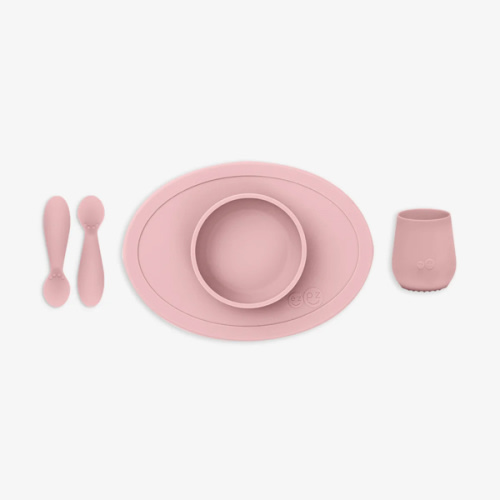First Foods Set / Silicone Spoon, Cup & Suctioning Bowl for Infants– ezpz