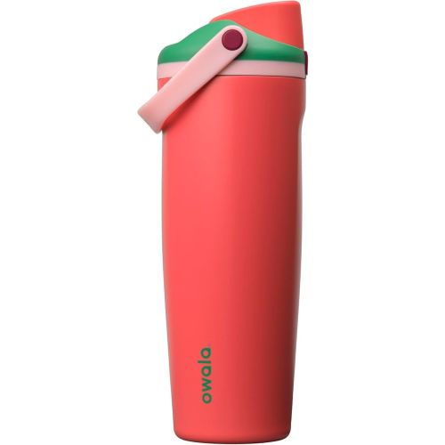 Owala FreeSip Sway Insulated Stainless Steel Water Bottle with Two-Way Spout, Built-In Straw and Bucket Handle, Made for Travel, School, and Sports, 30oz, BPA Free, Leak Proof, Strawberry Fields