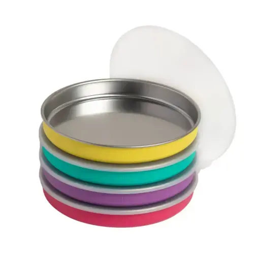 7.8" Stainless Steel Non-Divided Plates with Normal Sleeve (Purple/Pink/Teal/Yellow)