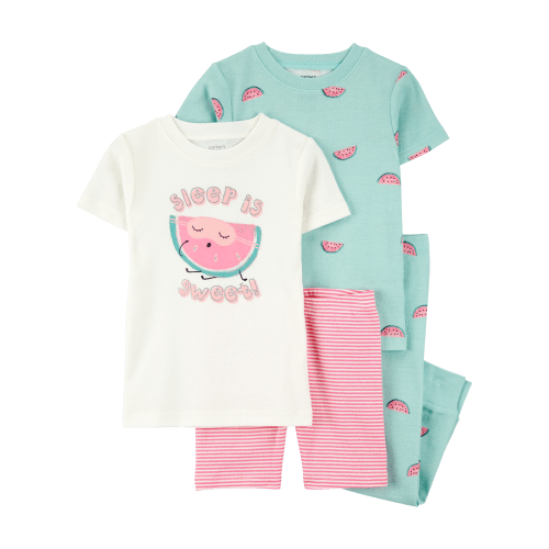 Baby 4-Piece Watermelon 100% Snug Fit Cotton Pajamas - Green - Carter's | Carter's