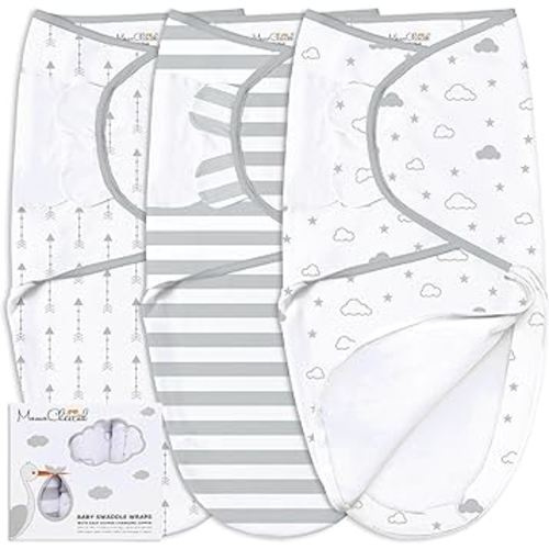 Mama Cheetah Baby Swaddle Blanket with Zipper, Newborn Swaddle Sack, Baby Swaddles Sleep Sack 0-3 Months, Baby Swaddle Wrap with Easy Change Zipper for Baby Boy & Baby Girl, 3-Pack