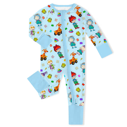 Naughty Diaper Family Dinosaur Baby Bamboo Zipper Romper Pajamas – FancyPrince