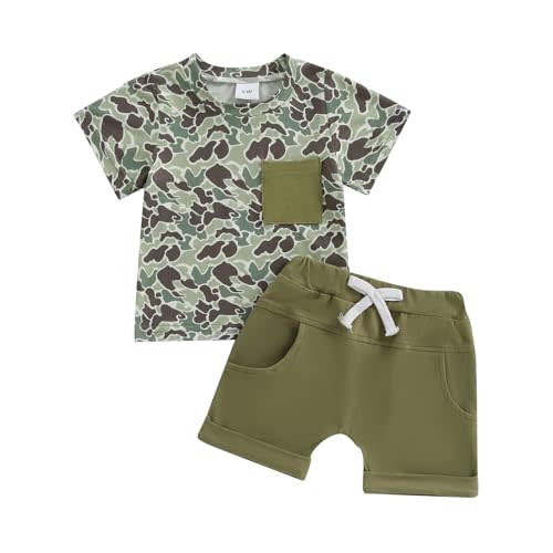 CIYCUIT Toddler Baby Boy Camo Outfit Short Sleeve T-Shirt Shorts Set 2 Piece Summer Clothes