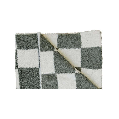 Green Checkered Plush Blanket
