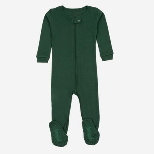 Leveret Footed Cotton Pajamas Solid Uniform Green 12-18 Month : Target