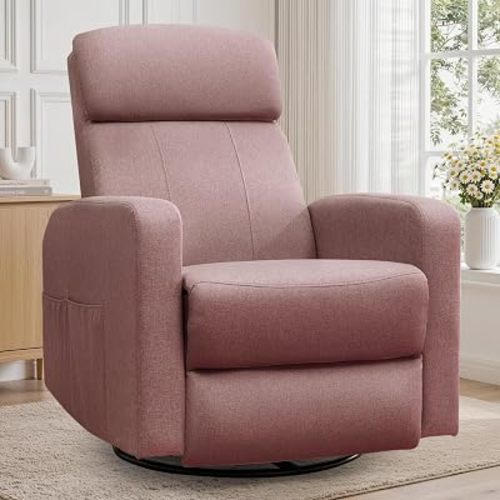 Korser Power Swivel Recliner Chairs for Adults, Electric Glider Rocking Chair Nursery, Glider Recliner Nursery Chair with Classified Side Pocket, Nursery Rocking Chairs with USB and Type-C Ports