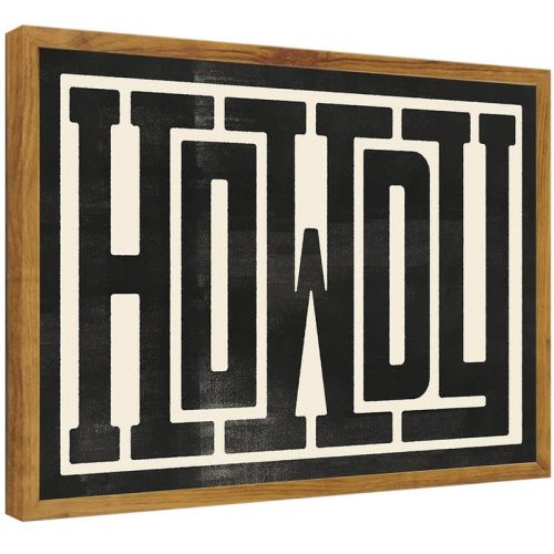 UUENPIH Western Wall Art Howdy Wall Art Modern Wall Decor Southern Home Decor Ranch Wall Decor Howdy Poster Modern Farmhouse Canvas Painting Home Decor for Bathroom Living Room 24x16 in Unframed
