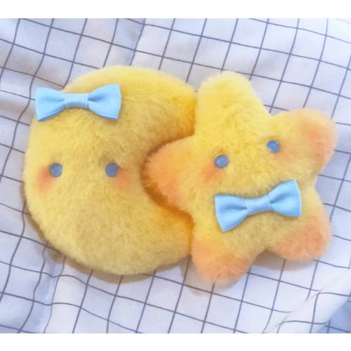 Handmade Cute Moon Star Plush Doll, Kawaii Plush Couple's Pendant, Birthday Gifts for Girls, Personalized Gifts