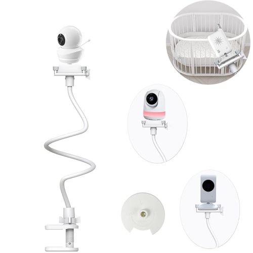 Baby Monitor Mount Stand Compatible with Babysense Max View HD S2/ V43 /V24 Baby Monitor Flexible Clip Long Baby Monitor Holder Compatible with Other 1/4 Baby Camera Screw Mount (33.5 inch)
