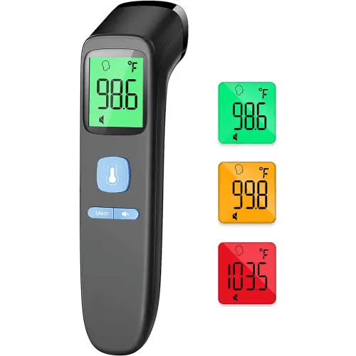 ANMEATE No-Touch Forehead Thermometer for Adults, Infrared Digital Thermometer for Kids, Touchless Baby Thermometer, Accurate Reading with Large Display, Mute Mode, Memory Recall, Fever Alarm