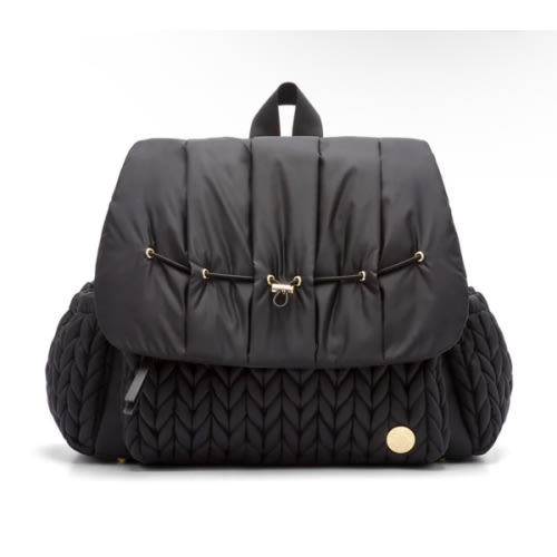 Levy Stylish Diaper Backpack - Black Herringbone