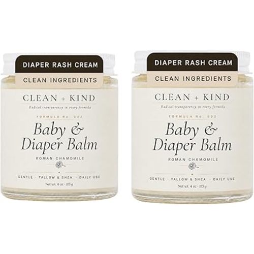 Organic Diaper Rash Cream 2-Pack – Multi-Use Tallow Baby Balm for Newborn Sensitive Skin, Cradle Cap & Chapped Cheeks – Calendula, Shea & Chamomile – 2 x 4 oz