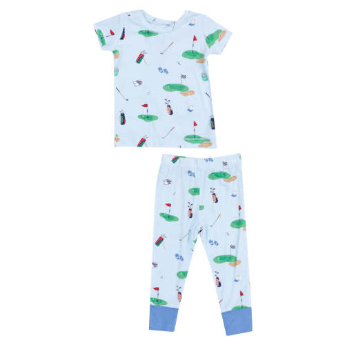 Short Sleeve Loungewear Set, Golf Things Blue