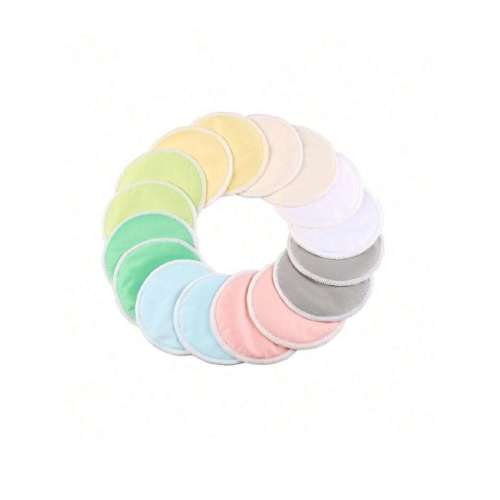16pcs Colorful Washable Nursing Pads, Bamboo Fiber Maternity Breastfeeding Leaking Pad