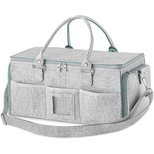 HBlife Baby Diaper Caddy Organizer, Nursery Storage Bin, 16" x 10" x 7" Large Portable Basket Shower Gift Newborn Essentials Baby Registry Must Haves Items-Green