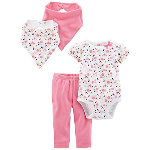 Simple Joys by Carter's unisex-baby 4-piece Bodysuit, Pant, and Bibs Set