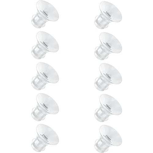 Flange Inserts 13/15/17/19/21mm 10PC Compatible with Momcozy S12 pro/S9 pro/S9/S10/S12/Medela/TSRETE/Spectra/Bellababy etc 24mm Wearable Breast Pump, Reduce 24mm Tunnel Down to Correct Size