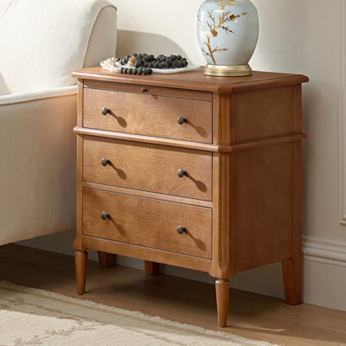 Canora Grey Vandyke Traditional 28"W 3-Drawer End Table with Pull-out Tray and Hidden Drawer and Solid Wood Legs & Reviews | Wayfair