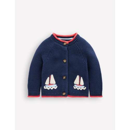 Novelty logo Cardigan - Starboard Blue Boats