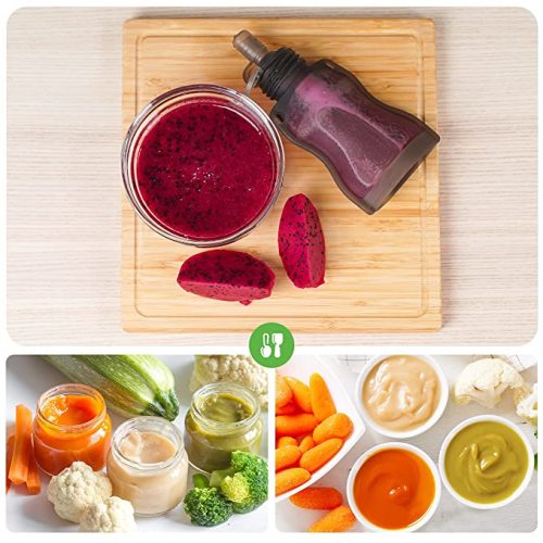 haakaa Reusable Baby Food Pouches Refillable Baby Squeeze Silicone Yummy Pouch, Soft Reusable Squeeze Storage Food Pouch for Kids Toddler,Home Made Food Puree,Smoothie Pouch Bag, 4oz, 4 Pack,6m+ - Gray - 4-Pack