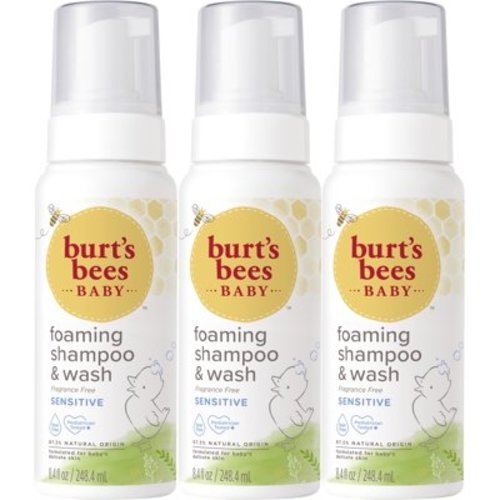 Burt's Bees Baby Tear Free Sensitive Foaming Shampoo and Wash, 8.4 fl oz