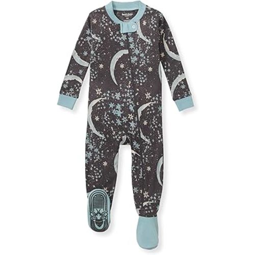 Burt's Bees Baby Boys' Pajamas, Zip-Front Non-Slip Footed Sleeper, Organic Cotton