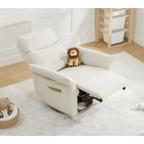 Vinca Power Swivel Nursery Glider Recliner with Power Lumbar & Headrest