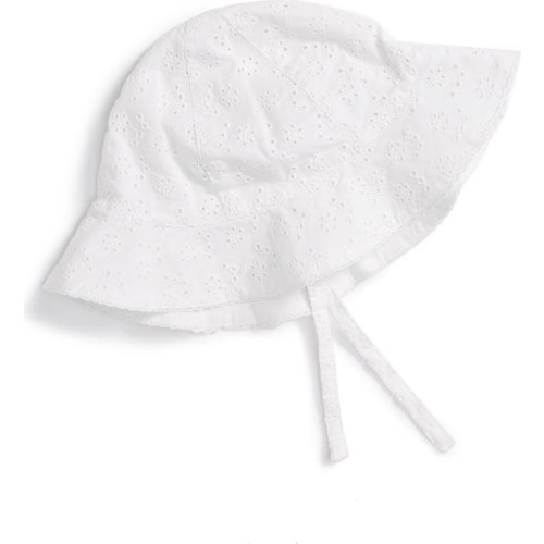Baby Baby Eyelet Sun Hat, 0-3M, White