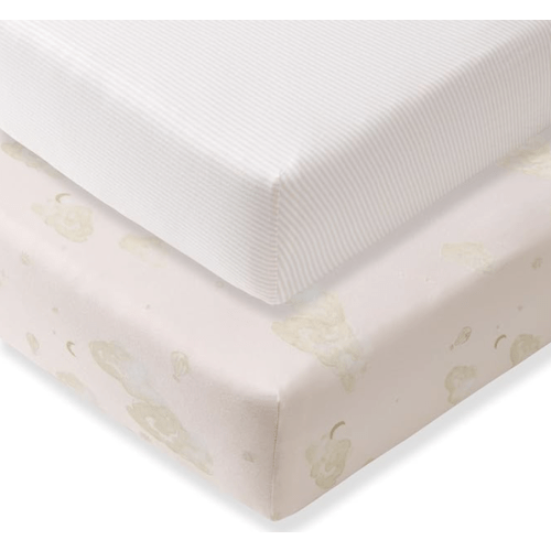 Burt's Bees Baby Essential Organic Cotton Fitted Crib Sheet, Breathable for Boy Girl Standard Crib & Toddler Mattresses