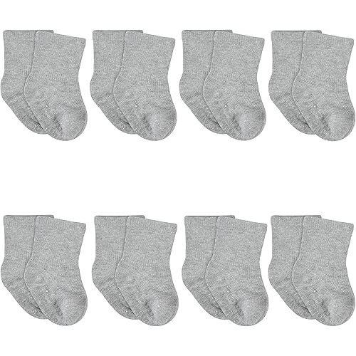 Gerber Baby 8-Pack Wiggle-Proof Jersey Crew Socks