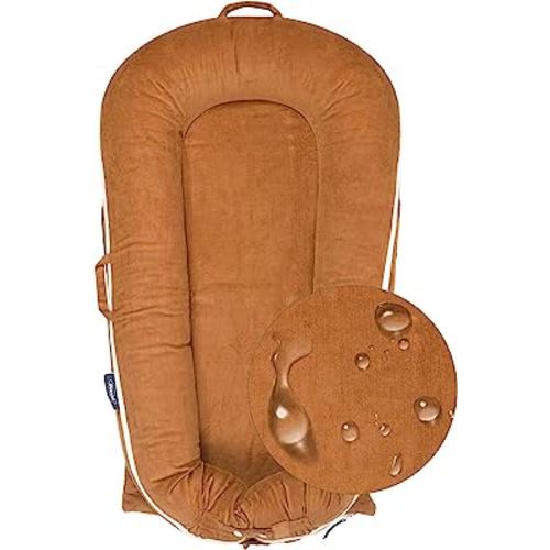 Corduroy Lounger Cover for Dockatot Deluxe+ Docks | MEXXI Breathable Cotton Baby Lounger Extra Cover | Hypoallergenic Baby Nest Replacement Cover (Cover Only) (Waterproof, Brown)