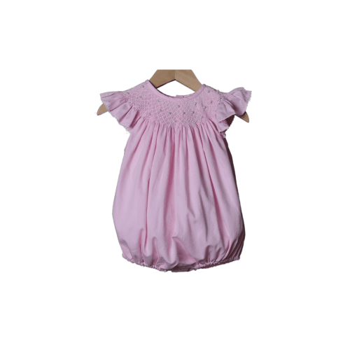 Smocked Heirloom Pink Pique Pearl Bubble