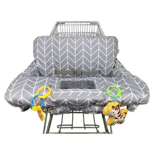 Shopping Cart Cover for Baby ICOPUCA Cotton High Chair Cover, Reversible, Machine Washable for Infant, Toddler, Boy or Girl (Grey Arrow Print)