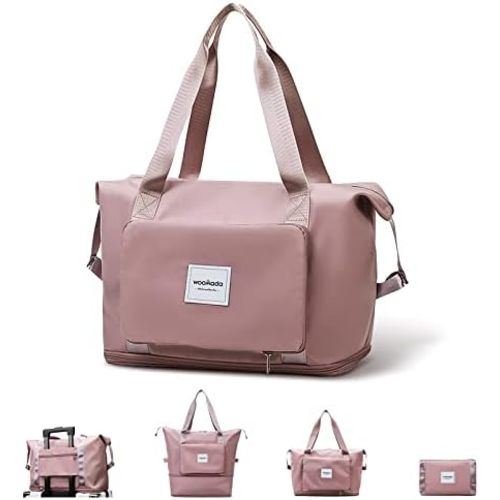 WOOMADA Foldable Travel Duffel, Weekender & Carry-On Bag with Expandable Space