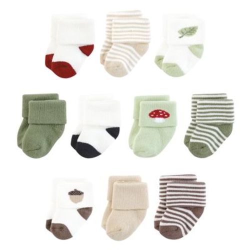 Touched By Nature Infant Boy Organic Cotton Socks, Forest Explorer, 0-6 Months