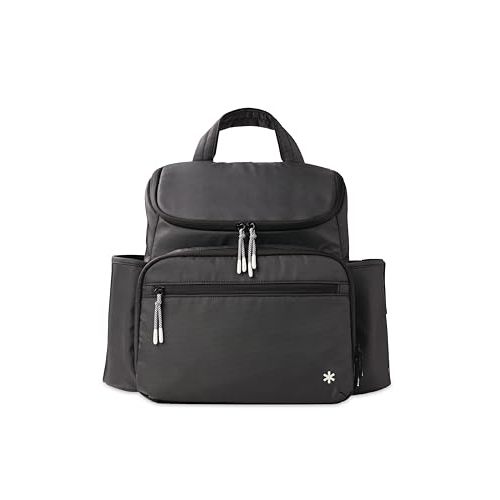 Skip Hop Diaper Bag Backpack with Portable Changing Pad Adjustable Pocket for 30 oz Tumblers 9 Total Pockets Insulated Packing Cubes Luggage Sleeve & Stroller Straps Fits a 14” Laptop Forma Next Black