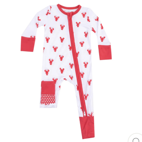 2 Way Zipper Romper - Lobster Bamboo
