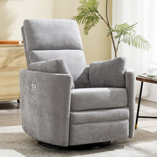Ebern Designs Power Swivel Rocking Recliner Chair With Adjustable Pillows & Reviews | Wayfair