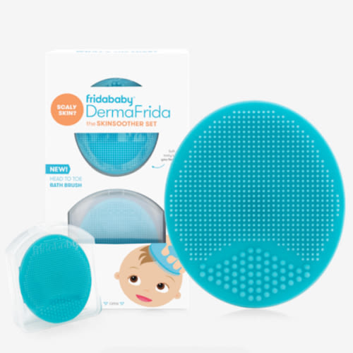 Frida Baby DermaFrida The SkinSoother Baby Bath Brush, Cradle Cap Brush for Babies, Baby Essential for Dry Skin, Cradle Cap Treatment and Eczema, 2 Pack