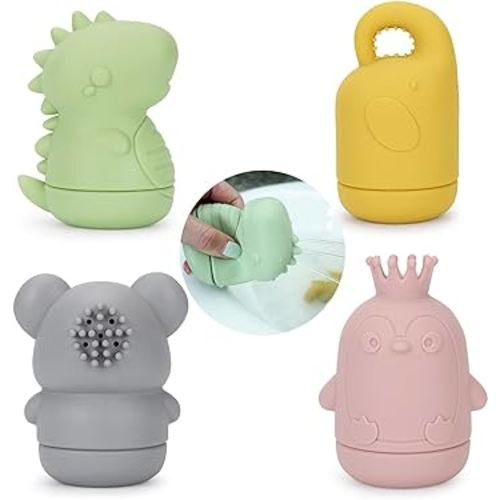 Socub Baby Bath Toys, Squeezable Silicone Bath Toys for Infants 6-12 Months, Toddlers 1-3, BPA Free Bathtub Toys, Pool Toys for Infants