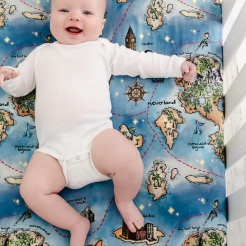 Neverland Map Bamboo Crib Sheet