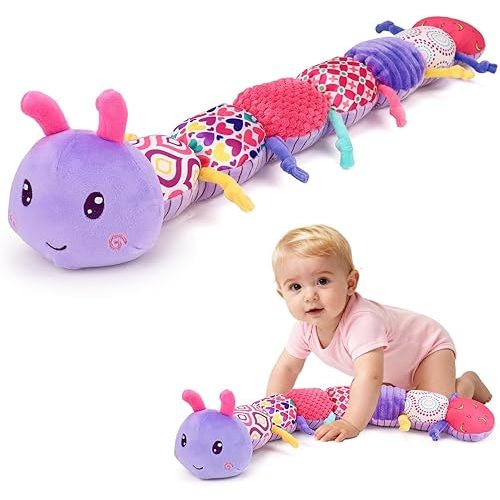 Baby Girl Toys 0-3-6 Months Musical Stuffed Animals Plush Caterpillar Toy with Crinkle Rattles Tummy Time Development Sensory Toys infants 6-9-12 Months Newborn Girls Boys Shower Valentines Day Gifts