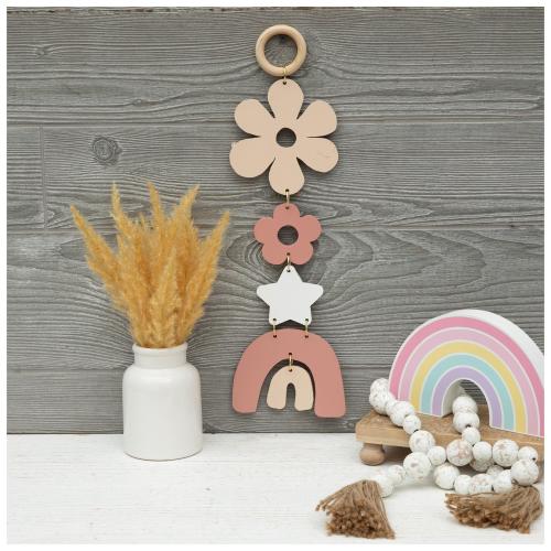 Daisy Rainbow Wood Wall Decor