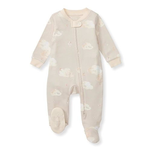 Burt's Bees Baby Boys' Organic Cotton Loose Fit Sleep and Play One-Piece Zip Front Footed Pajamas