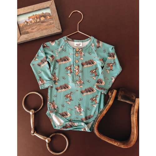 Cowboys & Indian's Bamboo Bodysuit (Baby) - Teal